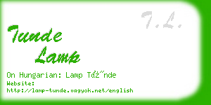 tunde lamp business card